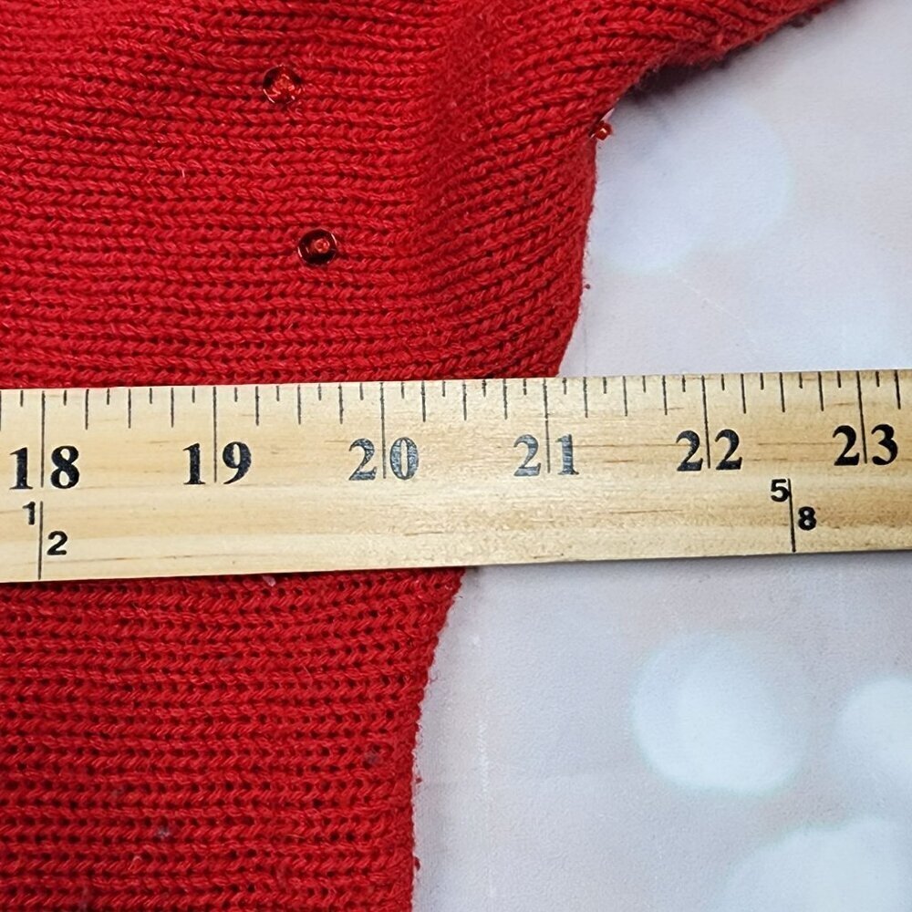 Night Fashion Vintage Red 80s Cocktail Sweater, Women's Large - Picture 13 of 13